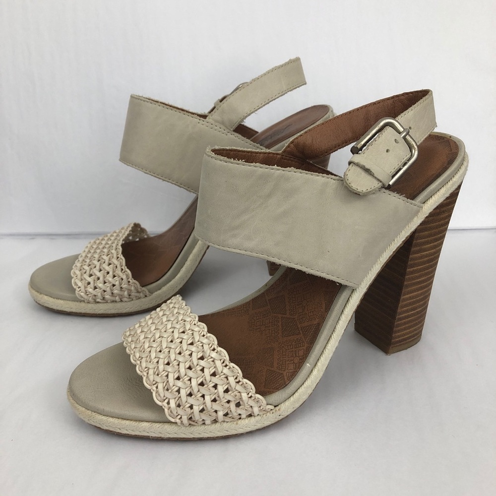 Lucky Brand Leather Putnam Sandals Block Heel